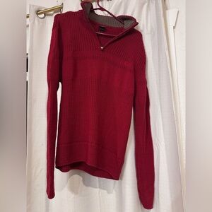 Aigle Deep Red Cowl Neck 100% Wool Sweater